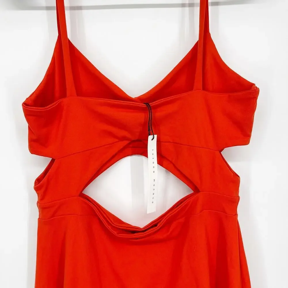 Susana Monaco A Line Cutout Dress Sunset Size Large NWT - Picture 7 of 12